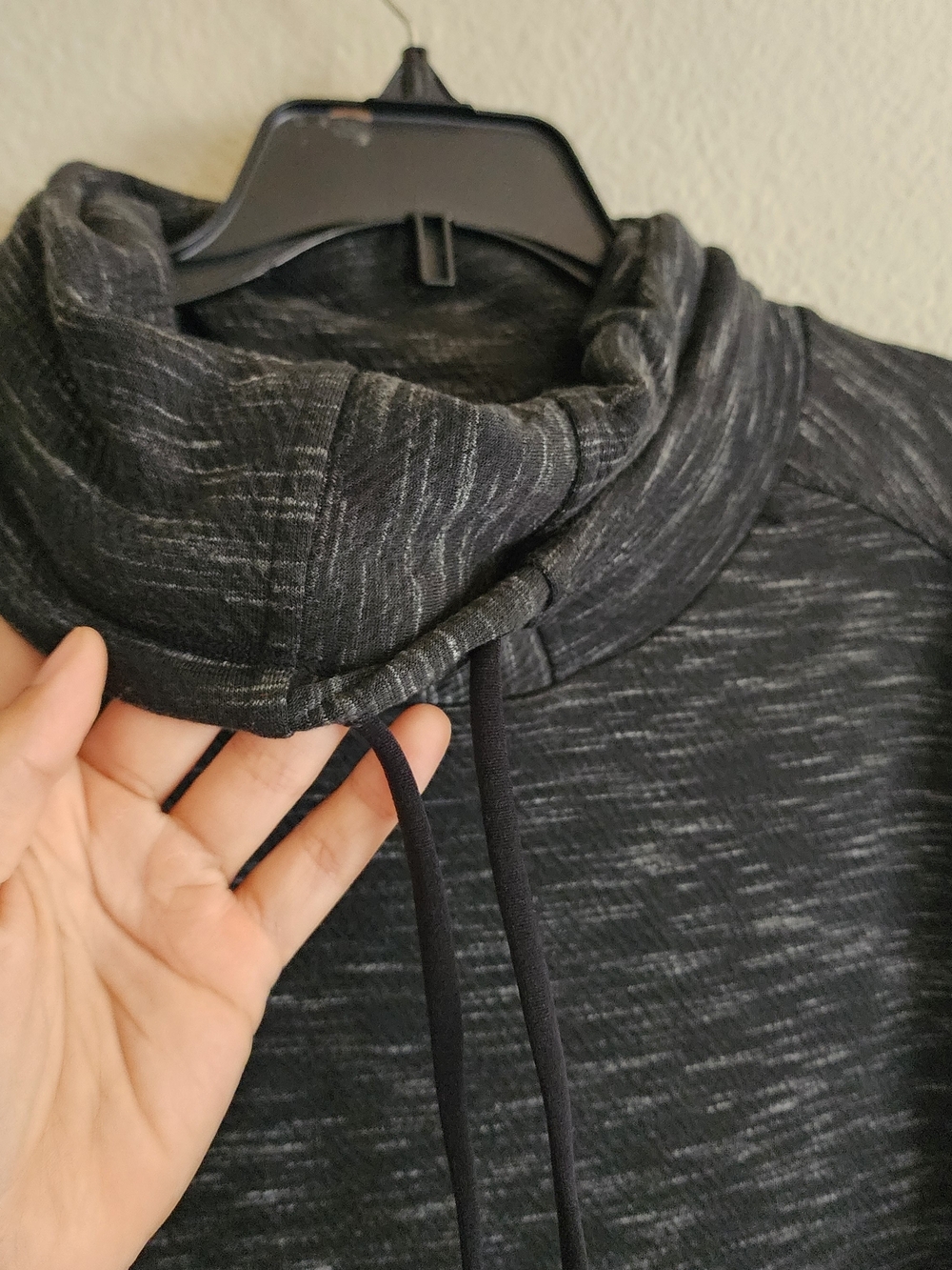 prAna Women's Size Large Charcoal Gray Cowl Neck Long Sleeve Tunic Dress - Picture 5 of 9
